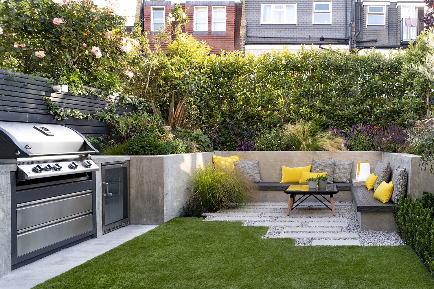 View of tiny urban garden