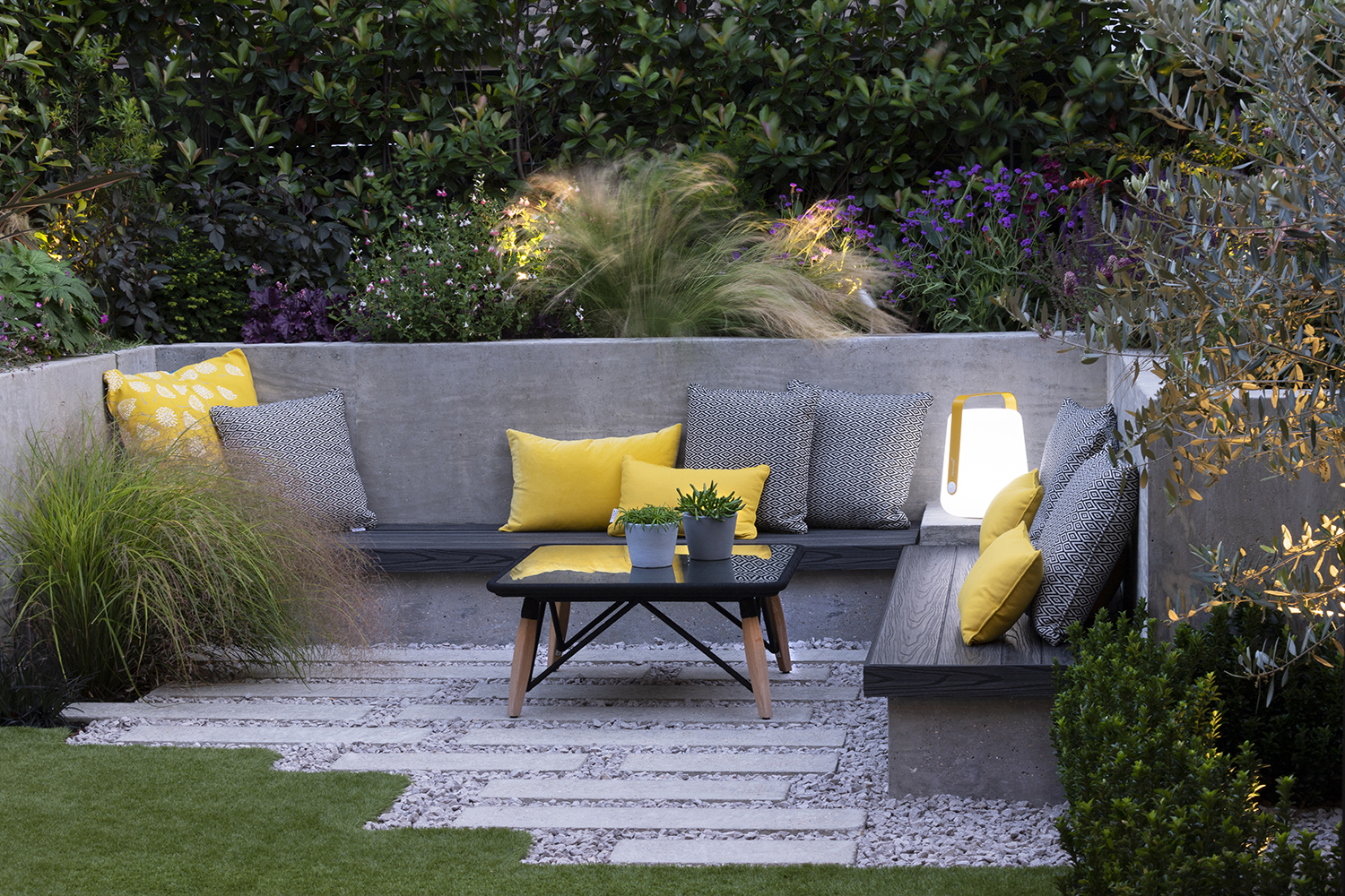 View of tiny urban garden